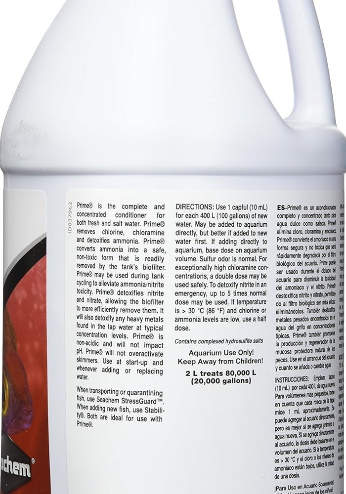 Seachem Prime Fresh and Saltwater Conditioner - 2L Chemical Remover and Detoxifier - Image 3
