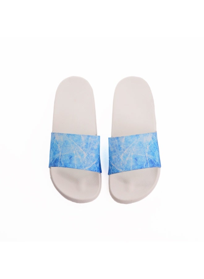 Onda Ice Cold Comfortable, Light Weight & Stylish Slide Slipper for Unisex Kids  White & Baby Blue - Image 2