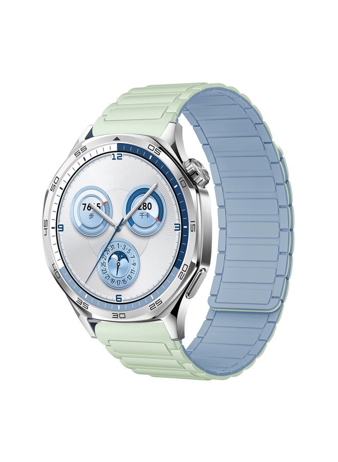 Suitable For Huawei Gt5 Gt422Mm Watch Strap Watch4567 Armor Style I-Shaped Three-Bead Silicone Magnetic Watch Strap 