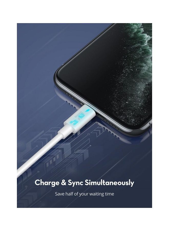 RAVPOWER Type-C To iPhone Charging Cable White - Image 4