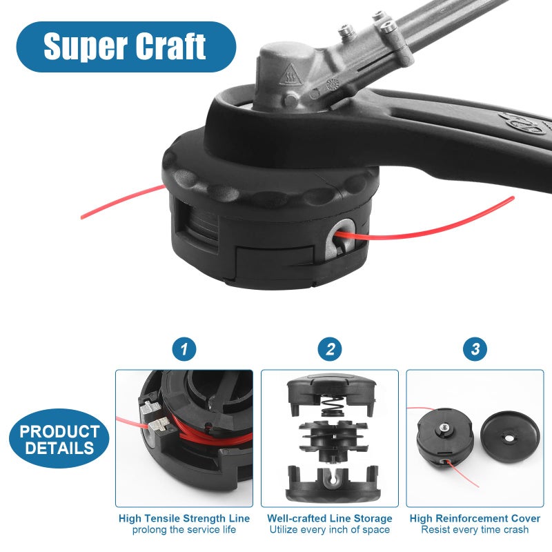Envanptaz String Trimmer Head SRM-225 for Echo Speed Feed 400 SRM-230 SRM225 SRM-210 SRM2100 Echo Weed Eater Head PAS210 PAS211 PAS225 PAS230 PAS231 PAS260 Shindaiwa T195S T220 T222 T230 T231 Trimmer - Image 3