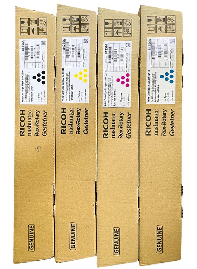 RICOH Original Ricoh IM C2510 Toner Cartridges Black Toner (EDP 842565)Cyan Toner (EDP 842568)Magenta Toner (EDP 842567) Yellow Toner (EDP 842566) For Use IMC 2010/C2510/C3010/C3510/C4510/C5510/C6010/C7010 - Image 2