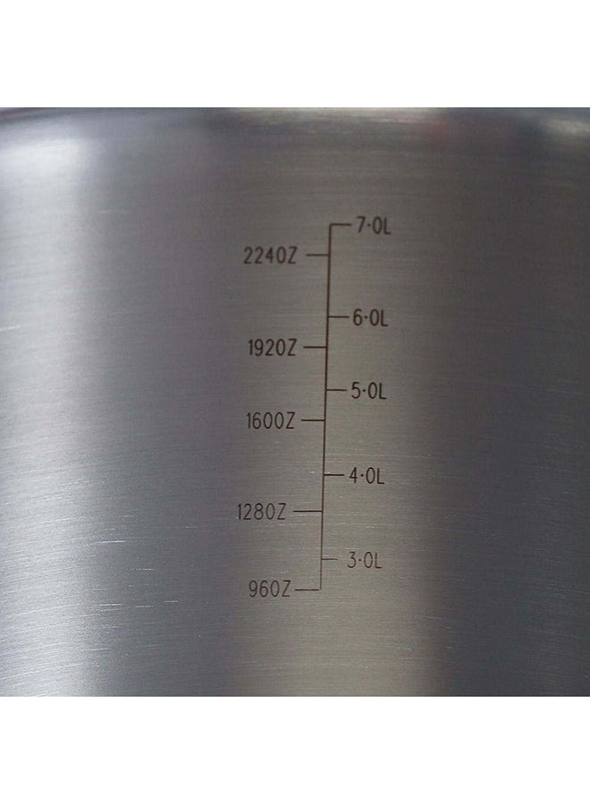 دانوب هوم طنجرة سيلين ستانلس ستيل بغطاء ستانلس ستيل سمك . مم غير لاصقة مع غطاء للمطبخ فضي - Image 3