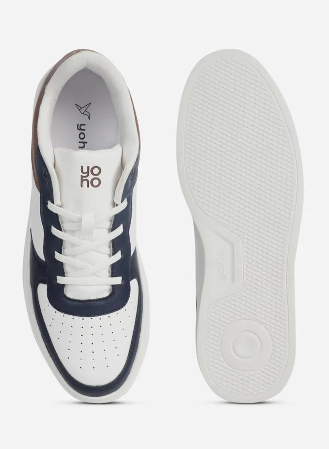 Yoho Brown Men Contrast Panel Lace Up Sneakers for Men | Best Price UAE