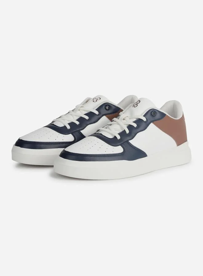 Yoho Brown Men Contrast Panel Lace Up Sneakers for Men | Best Price UAE