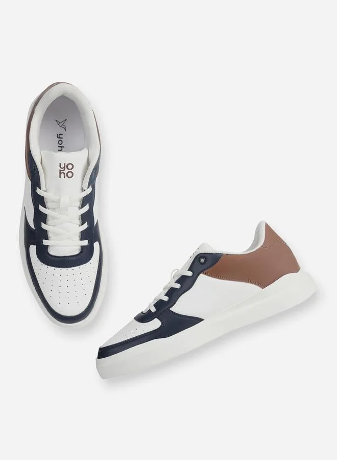 Yoho Brown Men Contrast Panel Lace Up Sneakers for Men | Best Price UAE