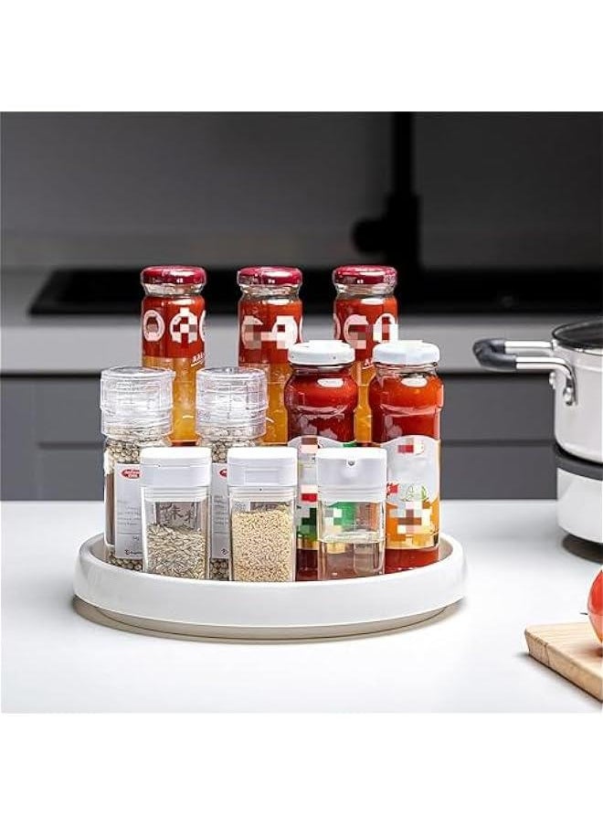 HOOKOR 25CM Non-Skid Lazy Susan Organizers - 2 Pack Turntable Rack for Cabinet, Pantry Organization and Storage, Kitchen, Fridge, Bathroom Makeup Vanity Countertop, Under Sink Organizing, Spice Rack  - Image 2