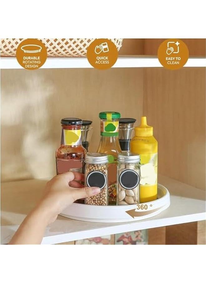 HOOKOR 25CM Non-Skid Lazy Susan Organizers - 2 Pack Turntable Rack for Cabinet, Pantry Organization and Storage, Kitchen, Fridge, Bathroom Makeup Vanity Countertop, Under Sink Organizing, Spice Rack  - Image 5