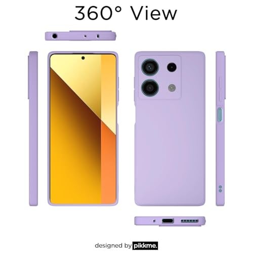 Pikkme Redmi Note 13 5G Back Cover Camera Protection Shockproof Soft Matte Silicone Back Case for Redmi Note 13 5G (Purple) - Image 3