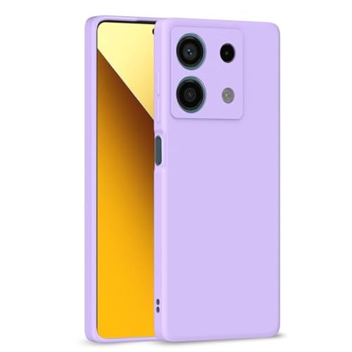 Pikkme Redmi Note 13 5G Back Cover Camera Protection Shockproof Soft Matte Silicone Back Case for Redmi Note 13 5G (Purple) - Image 1