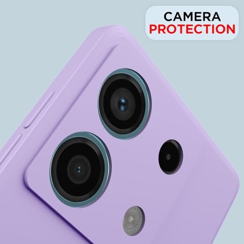 Pikkme Redmi Note 13 5G Back Cover Camera Protection Shockproof Soft Matte Silicone Back Case for Redmi Note 13 5G (Purple) - Image 5