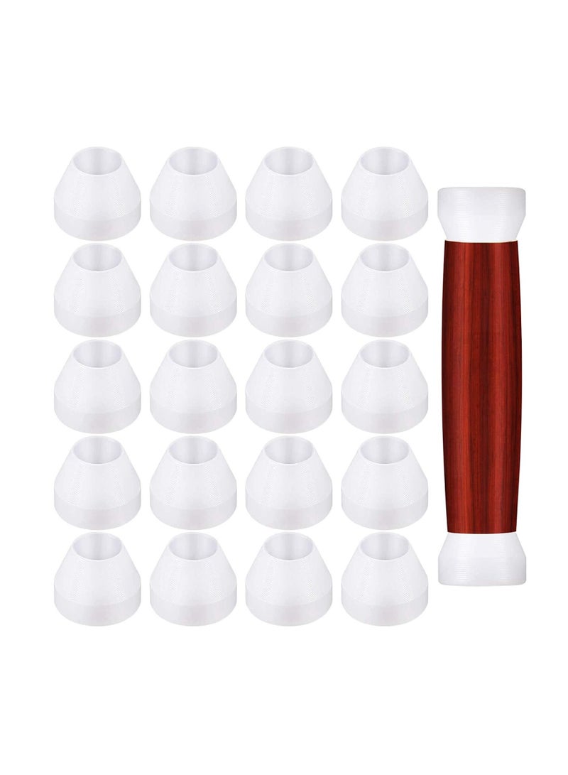 Excefore Pen Bushings White Pen Bushings Non-Stick Durable Pen Bushings Synthetic Bushings for CA Finishing Pen Turning 20 Pieces - Image 1