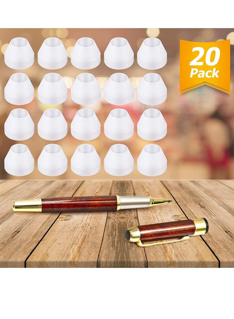 Excefore Pen Bushings White Pen Bushings Non-Stick Durable Pen Bushings Synthetic Bushings for CA Finishing Pen Turning 20 Pieces - Image 3