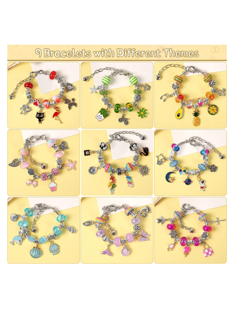 Pack of 99pcs Bracelet Craft Kit, Jewellery Making Set with Box for Girls, DIY Charm Bracelets Making Kit Gift for Kids and Adults, Present Jewellery Box Children's Craft Kit  - Image 4