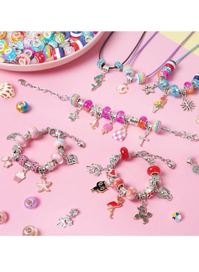 Pack of 99pcs Bracelet Craft Kit, Jewellery Making Set with Box for Girls, DIY Charm Bracelets Making Kit Gift for Kids and Adults, Present Jewellery Box Children's Craft Kit  - Image 5