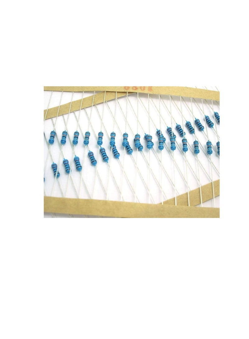 1/4W Metal Film Resistor, 5 Colour Ring Band 1% Ω Ohms Tolerance, For Electrical DIY Pack of 50 (1/4W 6.8KΩ (6800ohms))  - Image 3