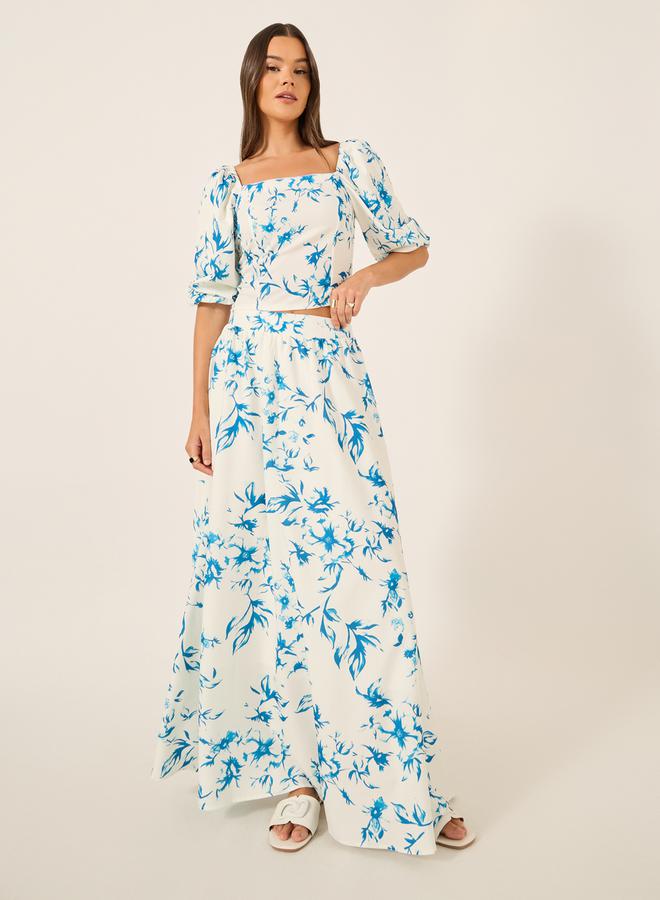 Styli Floral Print Puff Sleeve Blouse - Image 2