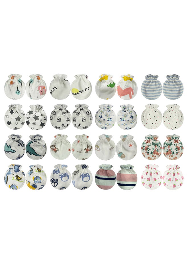 MARGOUN 16 Packs Newborn Baby Mittens Anti Scratch Baby Mittens No Scratch Mittens Baby Gloves for 0-6 Months Boys Girls Multicolour  - Image 2