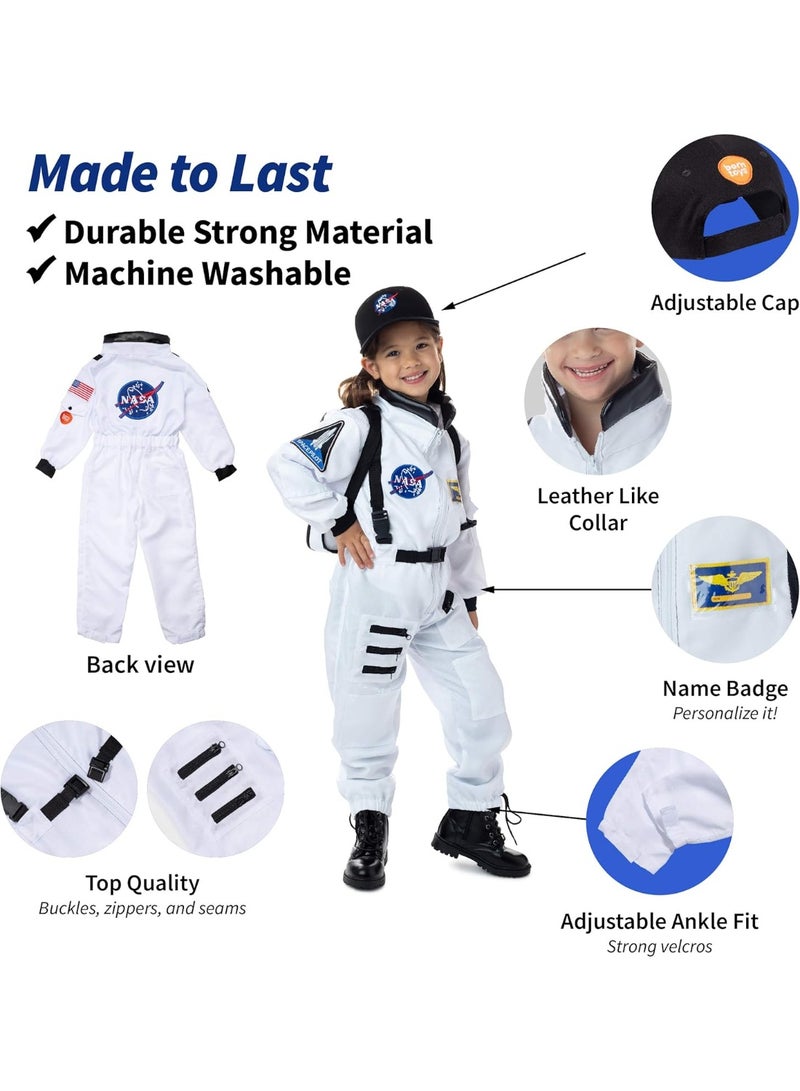 Born Toys Premium Deluxe Astronaut Costume for Kids Ages 3-7 with NASA Bag and Hat - Image 2