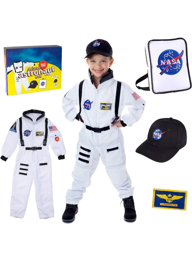 Born Toys Premium Deluxe Astronaut Costume for Kids Ages 3-7 with NASA Bag and Hat - Image 1