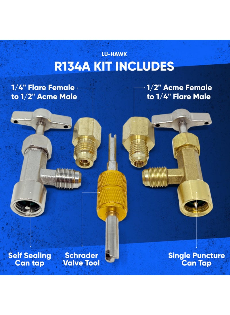 SYOSI - R134A Can Tap Valves, Self-Sealing and Puncture Style Refrigerant Can Tap with Tank Adapters for Refilling Automotive Air Conditioning Systems - Image 1