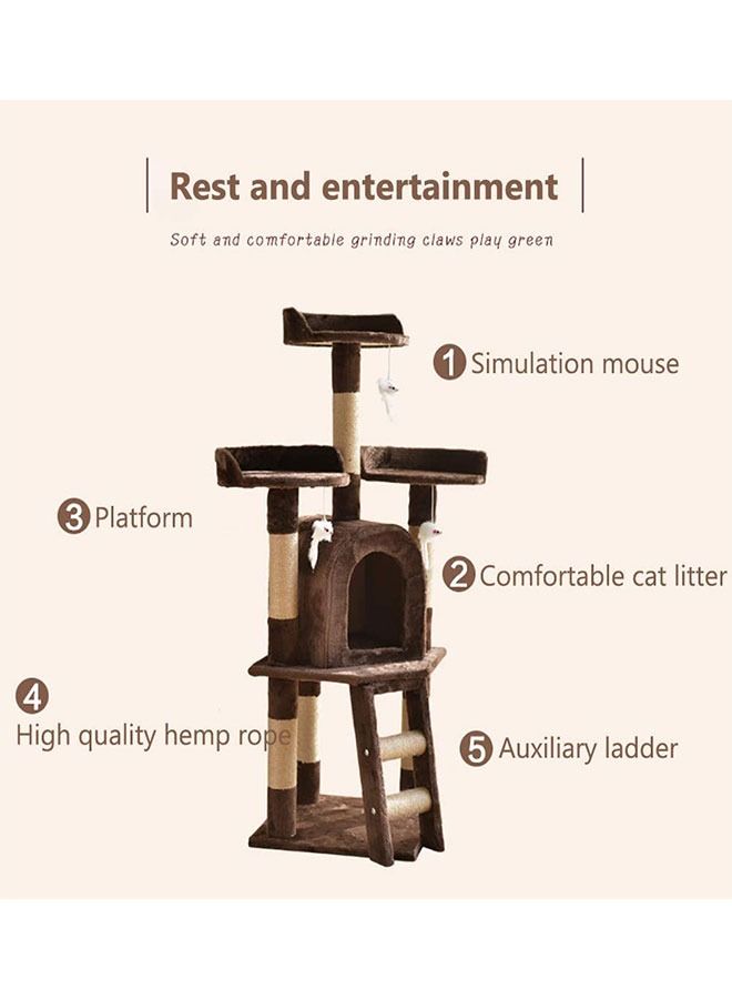 GoldenLike  شجرة القط ، بيت لعب هريرة متعدد المستويات مع أعمدة خدش - Image 3