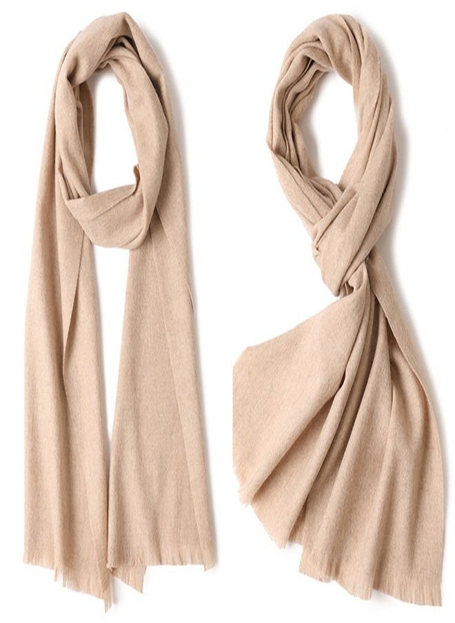 Loquat Warm Solid Short Beard Wool Scarf  - Image 1