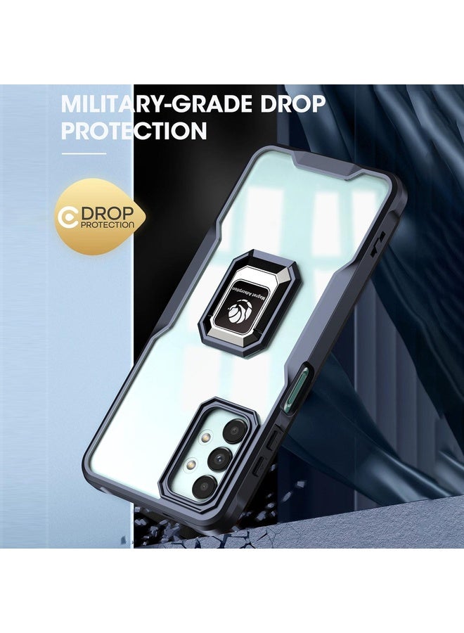 Case Cover For Samsung Galaxy A02 / M02 Armor Shockproof Magnetic Ring Phone Case(Deep Purple)
