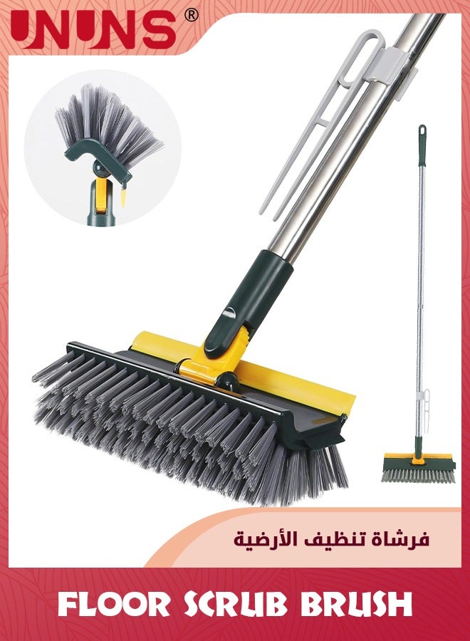 UNUNS 4 in 1 Floor Brush Scrubber,180°Grout Brush 2 Poles 43''(109cm),Multi-Functional Stiff Bristle Cleaning Scrub Brush With Squeegee Rotating Tile Brush For Cleaning Bathroom Glass  - Image 1