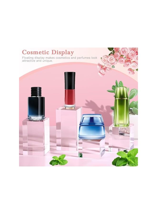 The Bros 4Pcs Risers Display Stands, Acrylic Block Risers Stand, Transparent Solid Acrylic Square Display Block, Polished Acrylic Cube Photo Props Pedestal Stand Base, Desktop Display Stand for Jewelry Perfume - Image 5