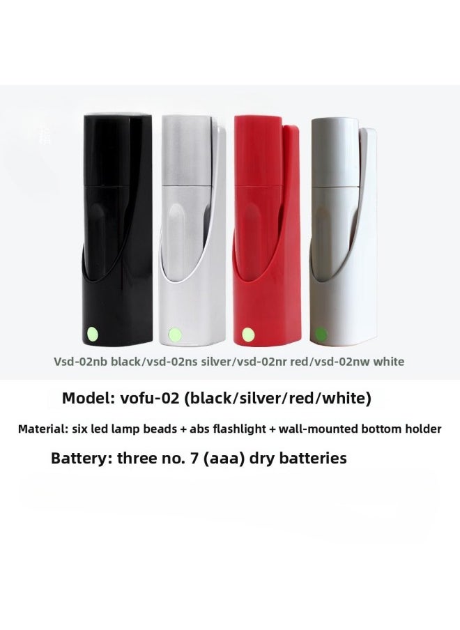 Generic Hotel Hotel Room Flashlight Wall-mounted D Wall-mounted Fire Escape Lighting Emergency Flashlight-Product Specifications:Six Led Lamp Beads Vofu-02ns Silver With Aa Battery  - Image 4