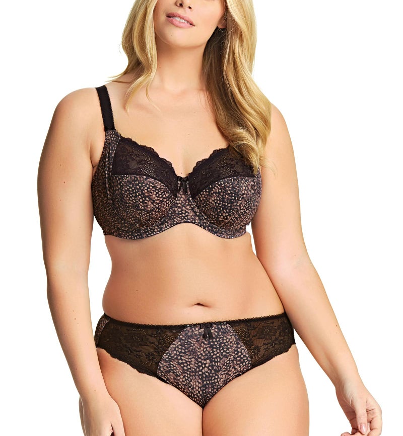 Elomi Women's Plus Size Morgan Banded Underwire Stretch Lace Bra, Ebony, 38JJ - Image 4