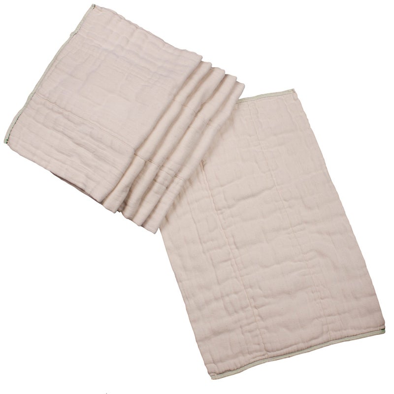 OsoCozy Unbleached Prefold Cloth Baby Diapers, Size 2 (15-30 lbs.), Soft, Absorbent, Durable 100% Natural Cotton, Unbleached Natural Color -6 Pack - Image 3