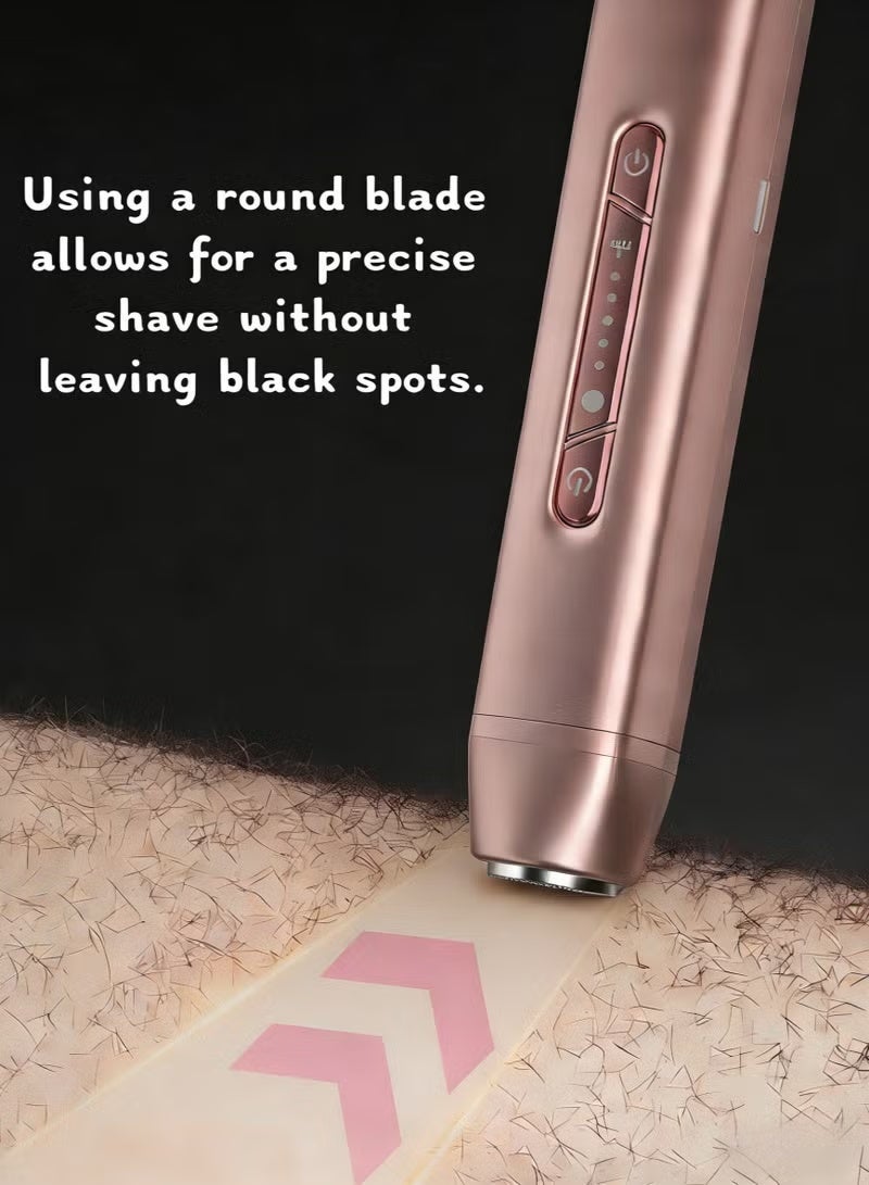 Crownity Waterproof Electric Shaver for Women 2-in-1 Bikini & Face Hair Remover – Dual-Head IPX7 Wet & Dry Bikini Trimmer, Pubic Hair Shaver & Facial Epilator for Legs, Arms, Underarms & Private Parts – Rose Gold - Image 5