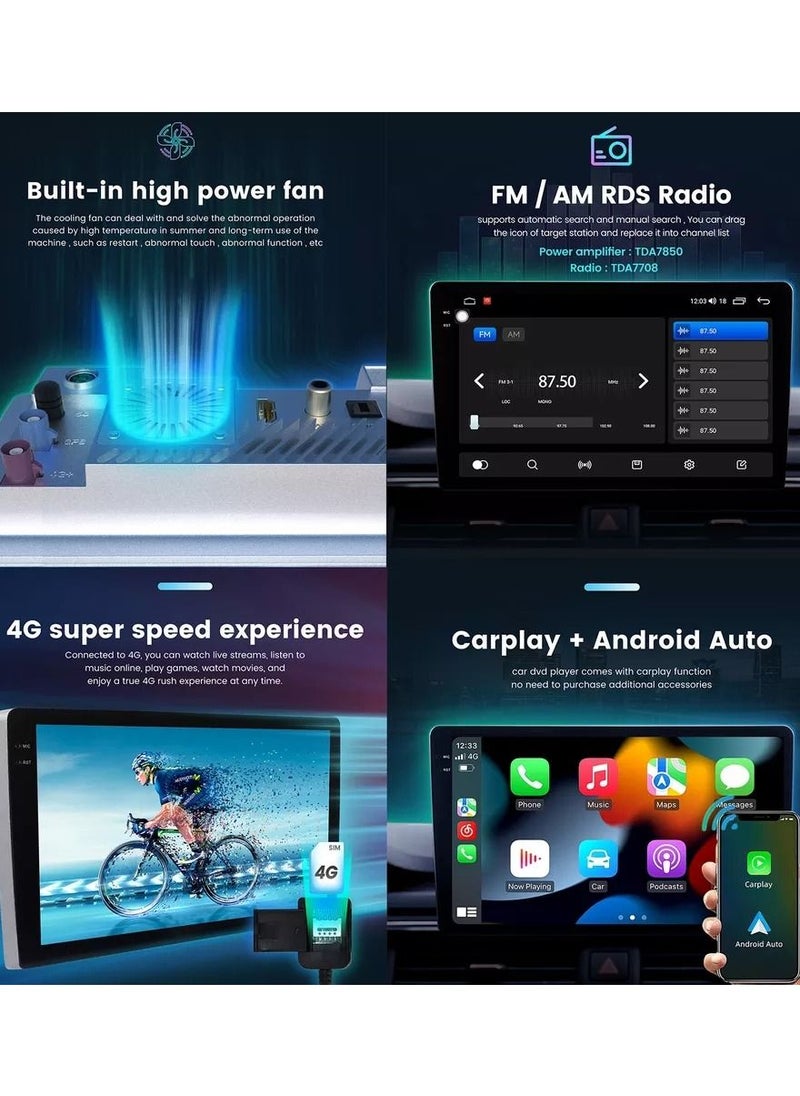 Android Carplay Screen For Audi TT MK2 2006 to 2014 Support Apple Carplay Android Auto Wireless 4GB RAM QLED Touch Screen Included AHD 180D Wide Angle Camera