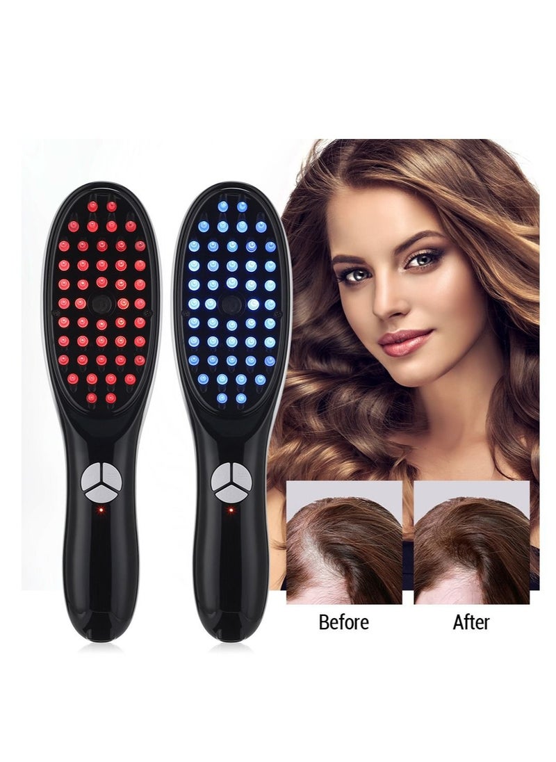 Electric Spray Massage Comb Micro Current Head Meridian Massager Anti Hair Loss Physiotherapy Red And Blue Light Nourish Scalp