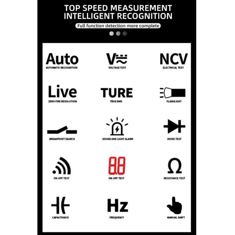 Pen Multimeter: 400 mAh Rechargeable Lithium Battery With Type-C Charging - Intelligent Anti-burning Automatic Identification 3-screen Colour Screen for Professional Electrical Testing DIY Automotive - Image 3