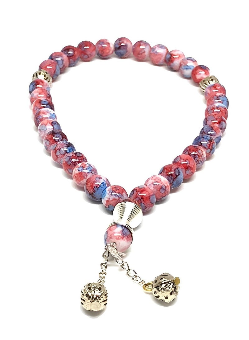 Rosary Unisex Gemstone Prayer(Pink Mixed with Blue) - Image 1