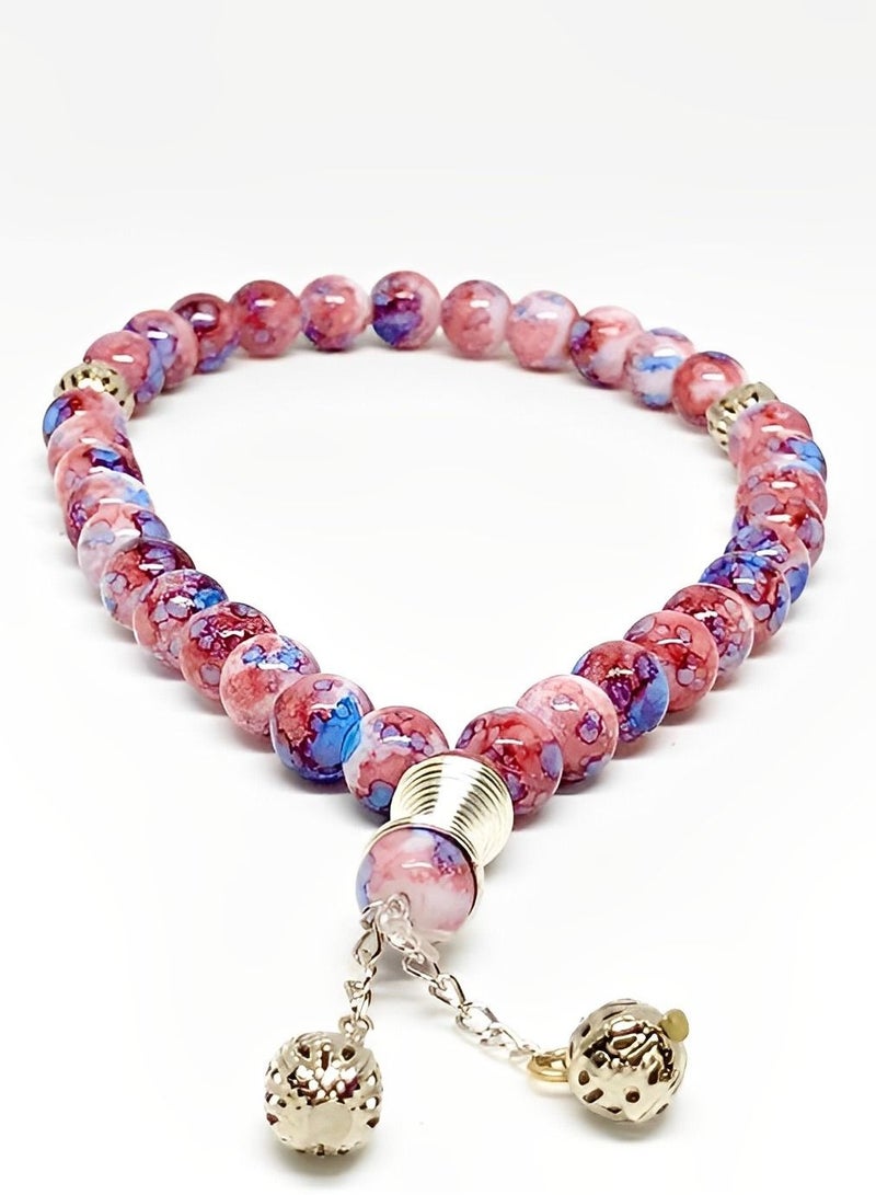 Rosary Unisex Gemstone Prayer(Pink Mixed with Blue) - Image 2