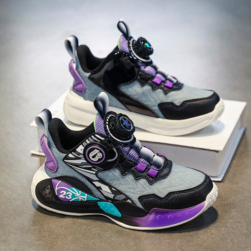 Hydrogen Cloud Co-Branded Boys'' Shoes 2025 Spring New Breathable and Wear-Resistant Kidsren''s Medium and Large Kidsren''s Sports Shoes Basketball Shoes - Image 1