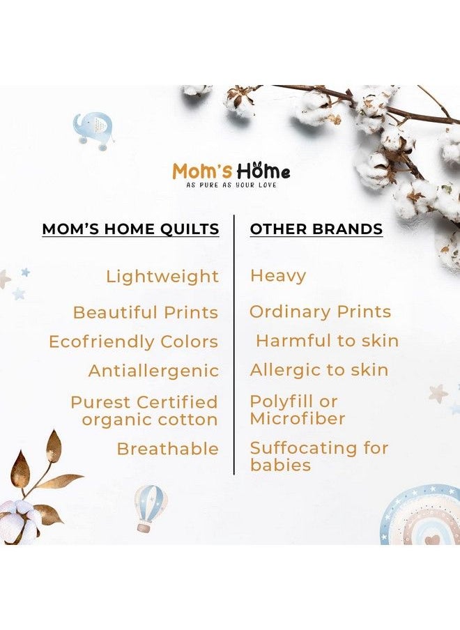 MOM'S HOME - Organic Cotton Baby Muslin Ac Quilt Blanket ; Unicorn ; 100X120 Cm ; 03 Year - Image 1