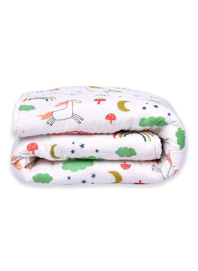 MOM'S HOME Organic Cotton Baby Muslin Ac Quilt Blanket ; Unicorn ; 100X120 Cm ; 03 Year  - Image 4