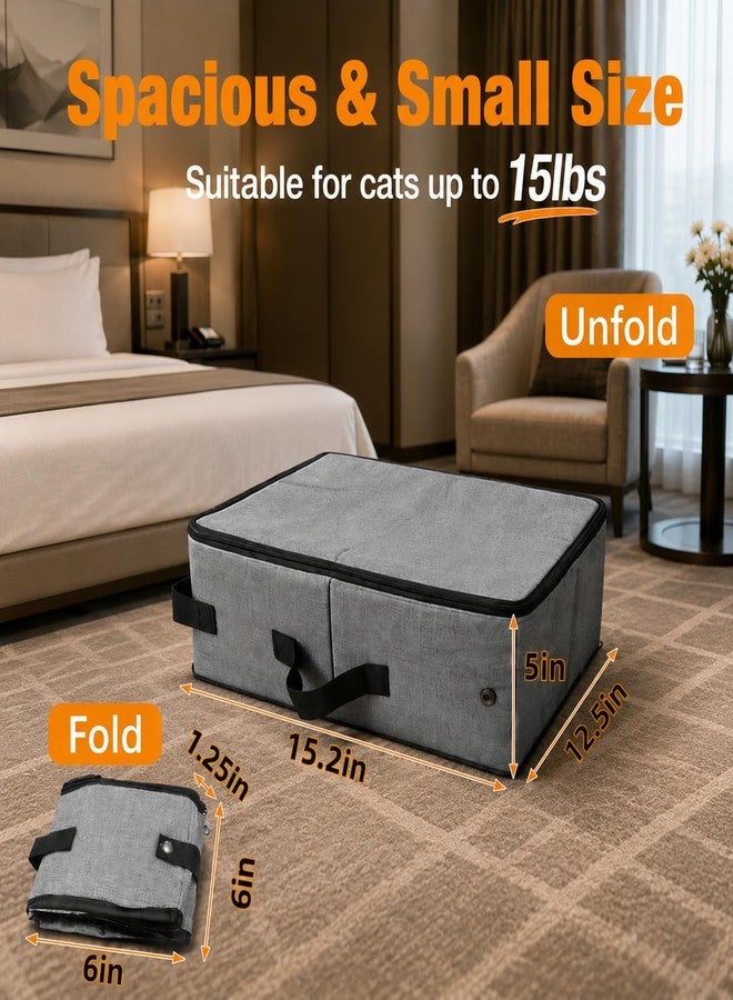 SZEE Travel Litter Box for Cats with Zipped Lid with 3 Pcs Disposable Liner Bags, Easy Cleaning, Suitable for Pets up to 15lbs, Portable Litter Box for Travel, Car, Hotel, Airplane, Camping - Grey - Image 3