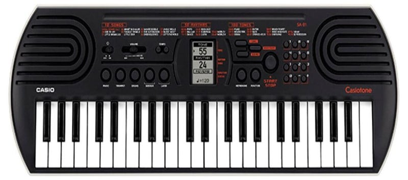 CASIO بيانو كاسيوتون ميني SA-81 مع نغمات بيانو، أسود - Image 1