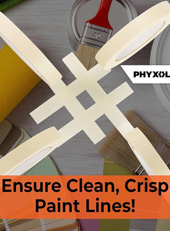 PHYXOLOGY SUPPLY شريط ماسك من نوفا 3/4 بوصة بجودة احترافية. لفة واحدة = 60 ياردة من شريط متعدد الاستخدامات وسهل التمزق. رائع للتسمية، والطلاء، والتعبئة والمزيد. اللاصق لا يترك أي بقايا. - Image 3