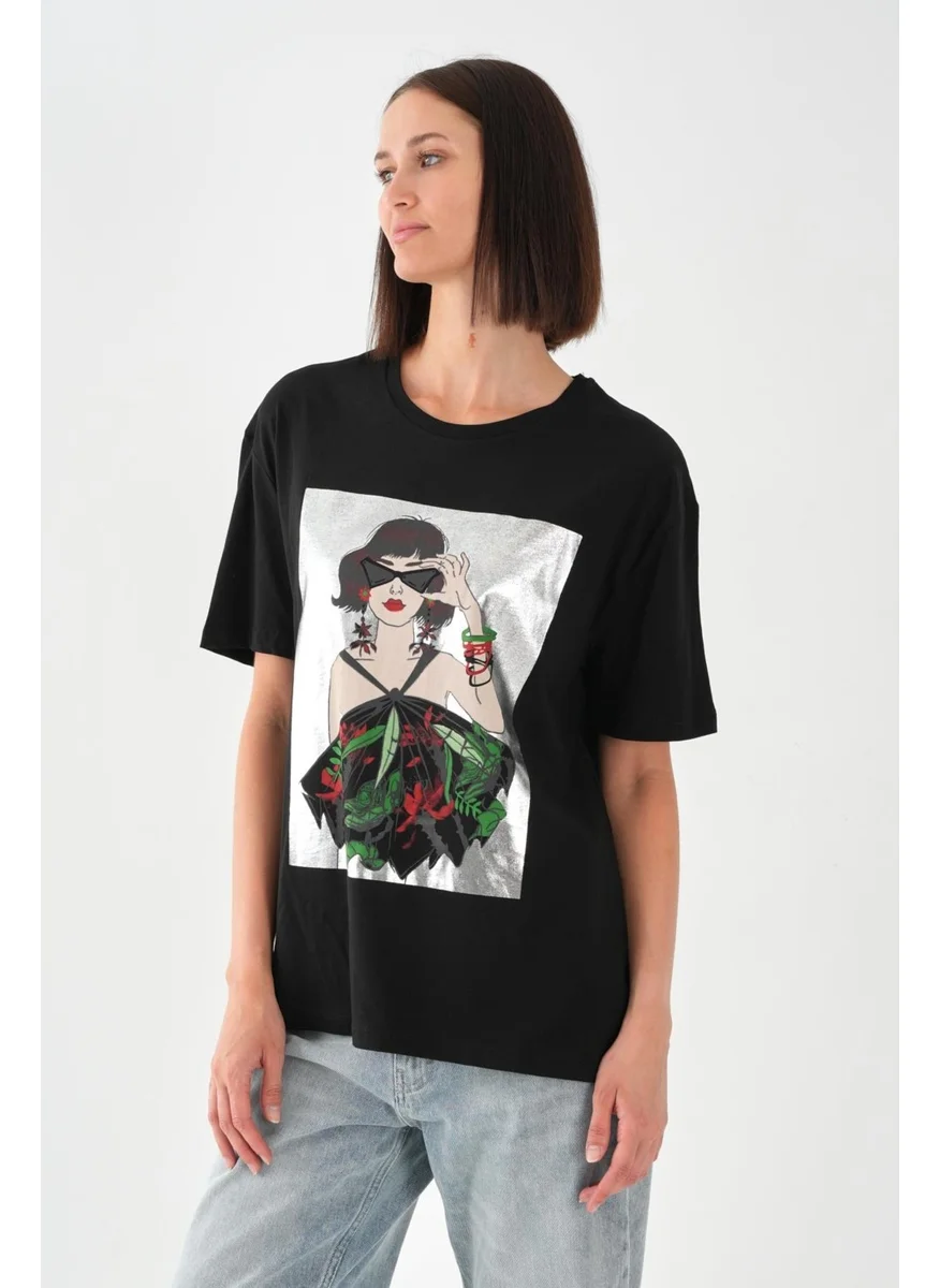Alexander Gardi Alexandergardi Printed Black Women's T-Shirt
