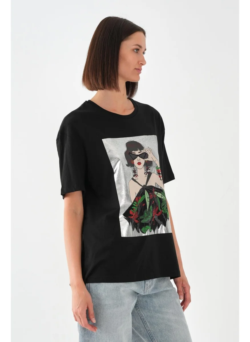 Alexander Gardi Alexandergardi Printed Black Women's T-Shirt