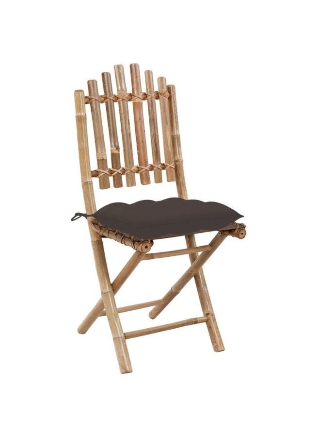 vidaxl vidaXL Folding Garden Chairs 2 pcs with Cushions Bamboo  - Image 2