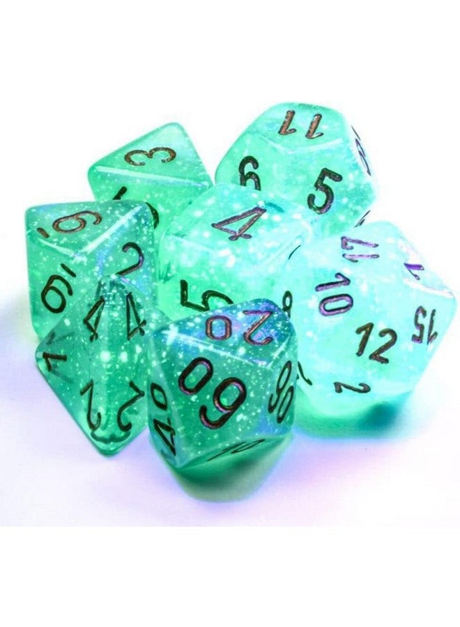 DICE مجموعة نرد بورياليس الأخضر الفاتح/الذهبي المتعدد الأوجه 7 قطع (27575) - Image 2