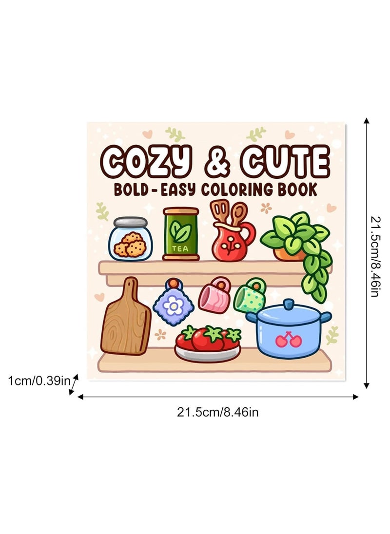 HYGGE: Coloring Book for Adults and Kids, Bold and Easy, Simple and Big Designs for Relaxation (Super Cute and Fun Adult Coloring Book)  - Image 4